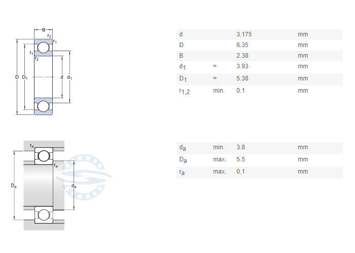Het kogellagergrootte 3.175x6.35x2.799mm van de R144zz Mini Deep groef Open RI418